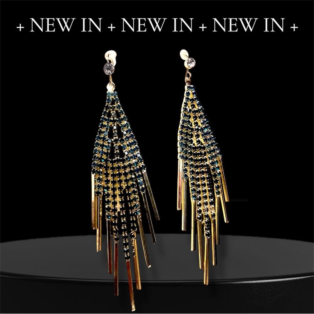 Elegant Gold and Black Dangle Earrings